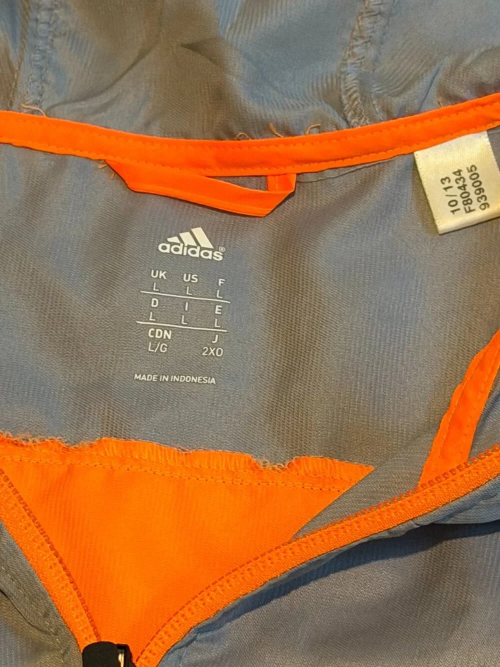 adidas Men’s Performance Jacket Gray Orange Size L